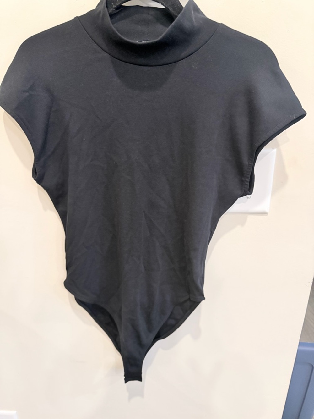 Zara Black Turtleneck Cap-Sleeve Bodysuit NWOT